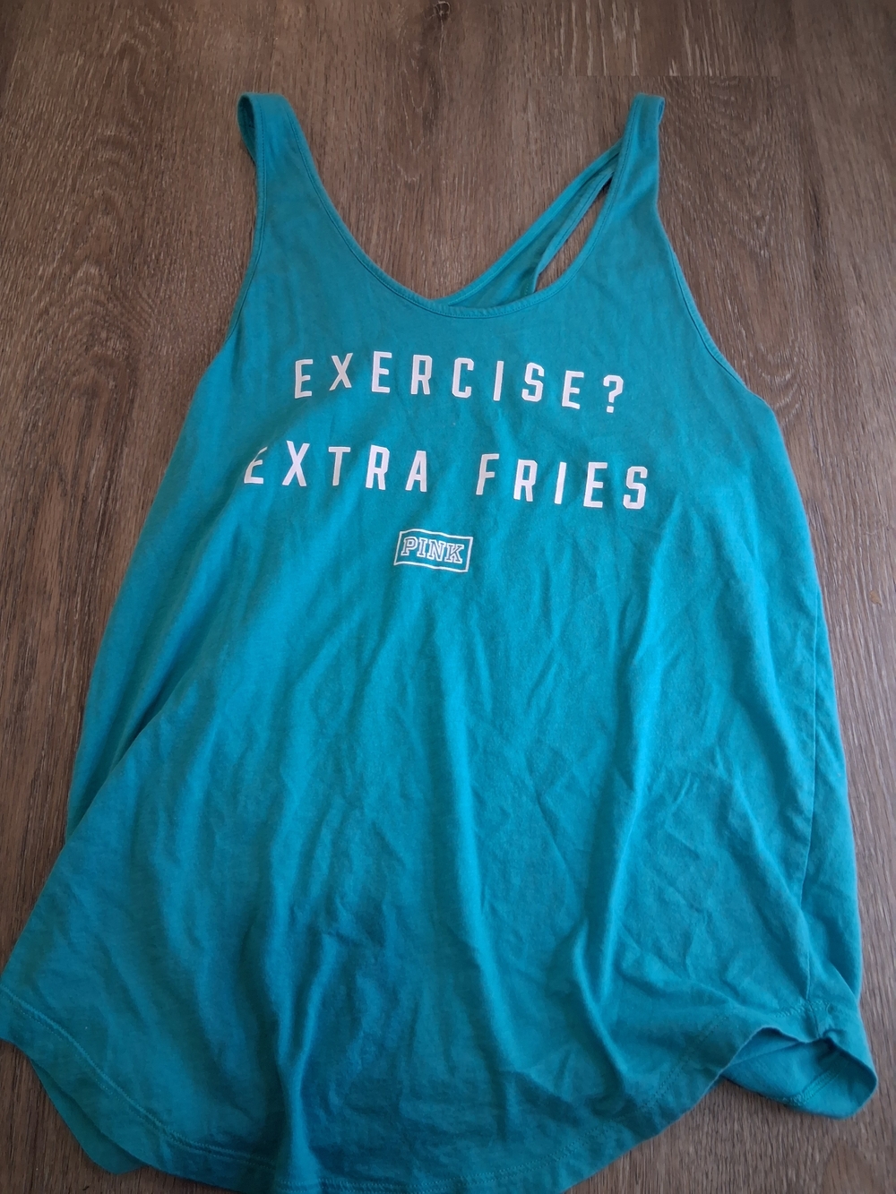 Victoria's Secret PINK Exercise Extra Fries Tank Top Blue Size Medium